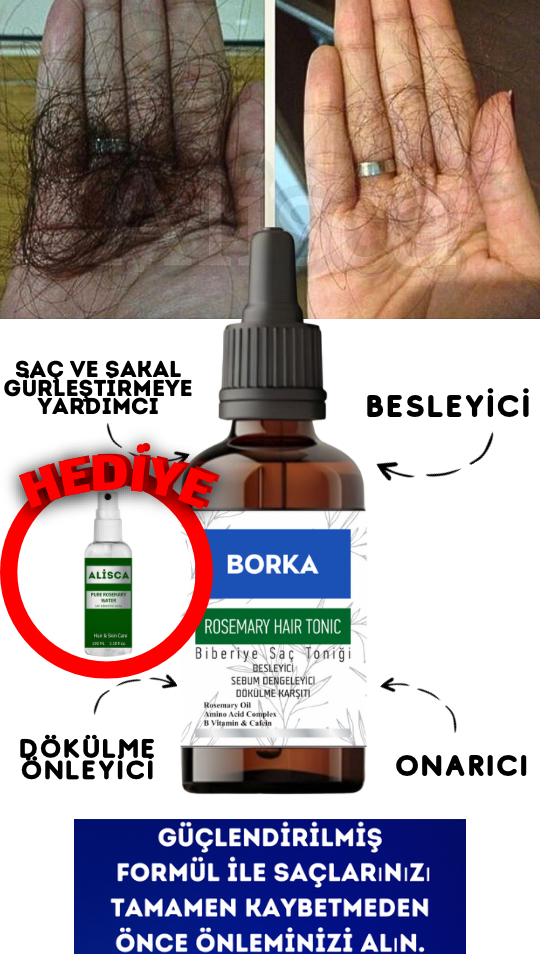 Biberiye & Kafein Saç & Sakal Serumu – Dökülme Önleyici & Gürleştirici